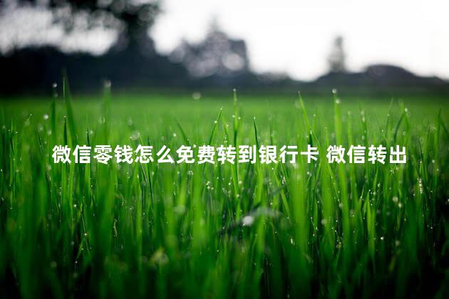 微信零钱怎么免费转到银行卡 微信转出免手续费技巧